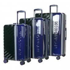 Комплект чемоданов 77066 Черный/Синий, с расширением.