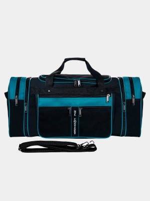 Спортивная сумка М-215р_600 черный, морская волна