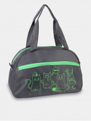 Спортивная сумка С_113 серый, зеленый