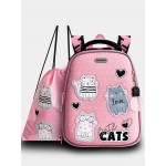 Школьный ранец NK23G-6007 розовый котики