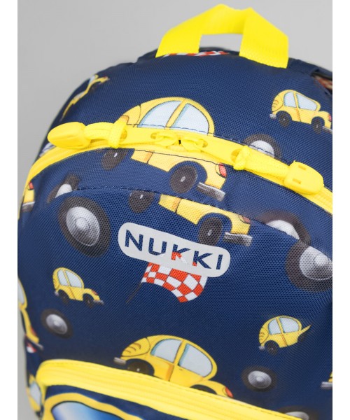 Дошкольный рюкзак NKD6-B-1 синий, желтый машинки