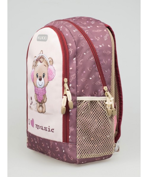 Дошкольный рюкзак NKD8-G-6 бордовый мишка