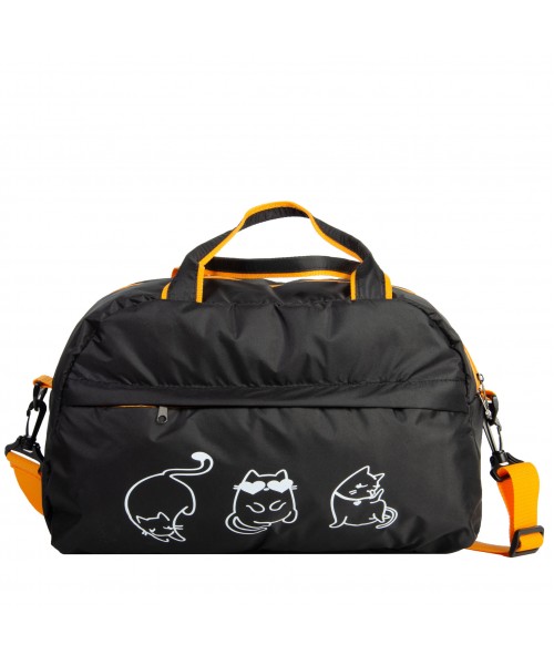 Спортивная сумка №14 черный, желтый котики