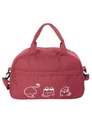 Спортивная сумка №14 бордовый котики