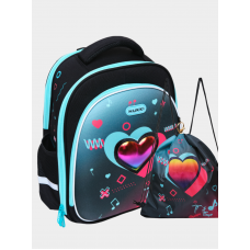 Школьный ранец NK22-9001-2 синий сердце