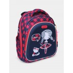 Школьный ранец NK22-4002-2 синий, красный девочка с кошкой