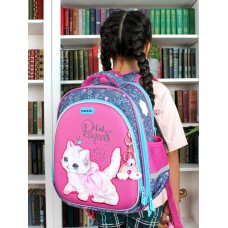 Школьный ранец NK22-9001-6 розовый кошка с бантиком STOCK